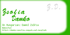 zsofia damko business card