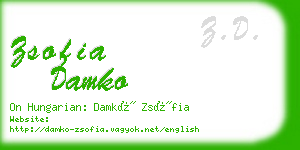 zsofia damko business card